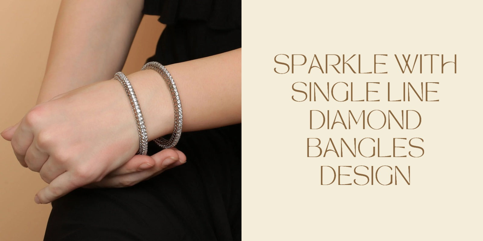 Sparkle with Single Line Diamond Bangles Design