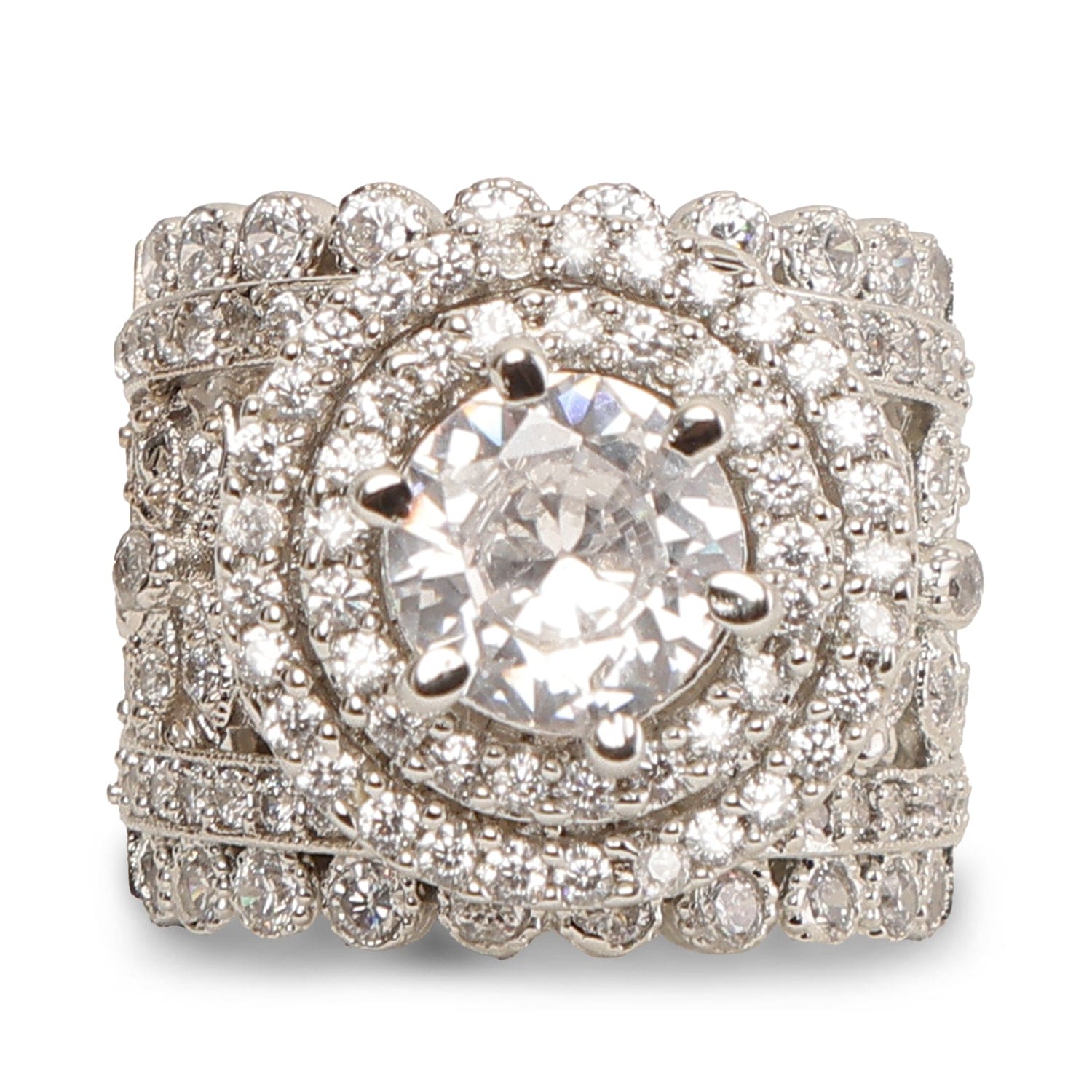 GARDENIA SPARKLE STERLING SILVER RING