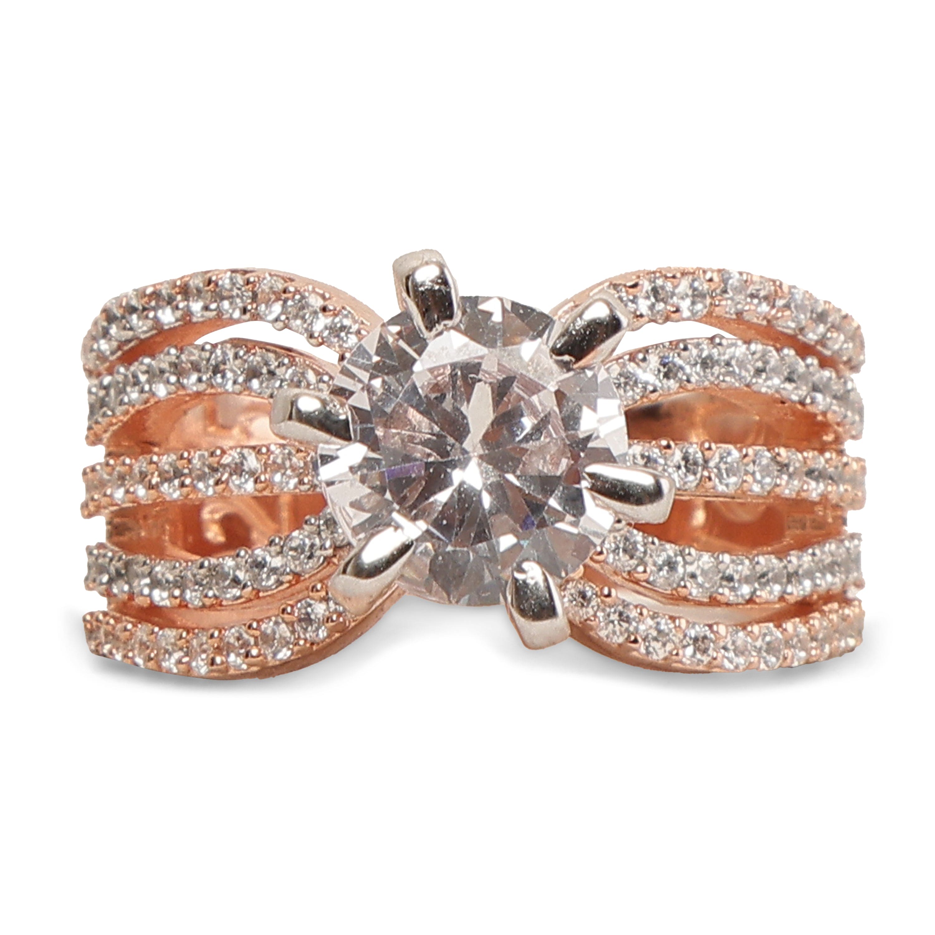 CROSSED PATHS SOLITIARE RING