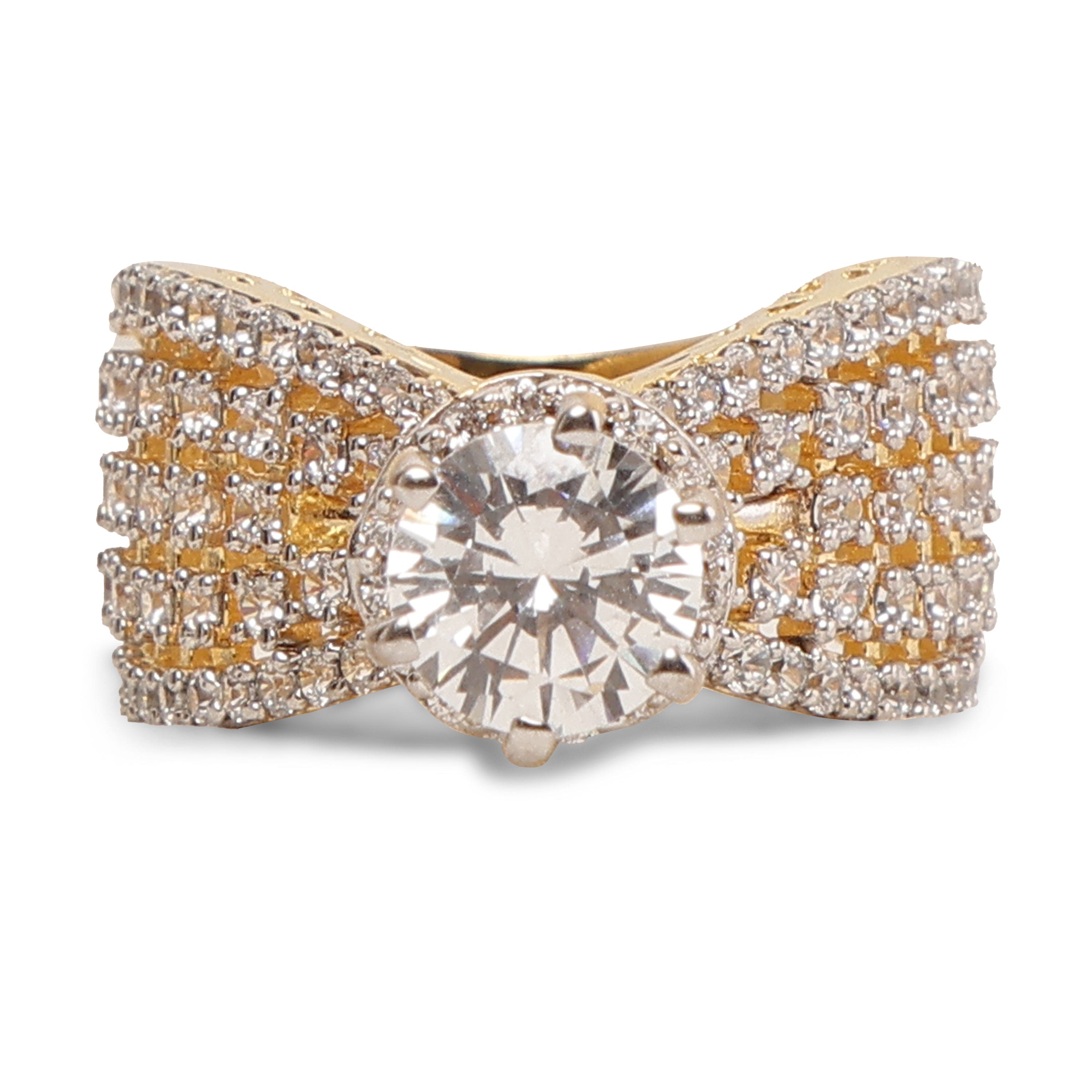 GOLD PLATED TOWER RING