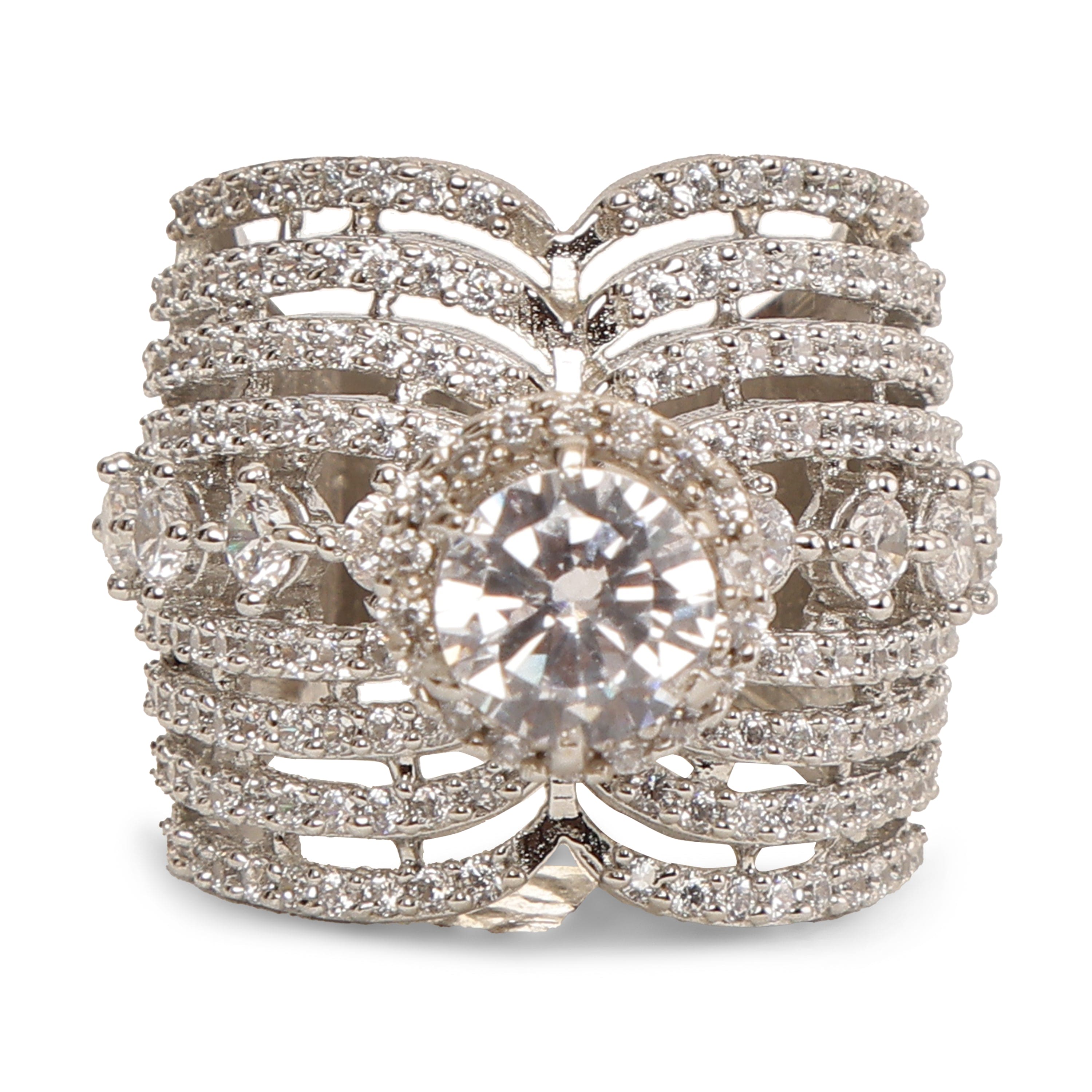 D2A Lustrous Foliage : Rhodium Plated