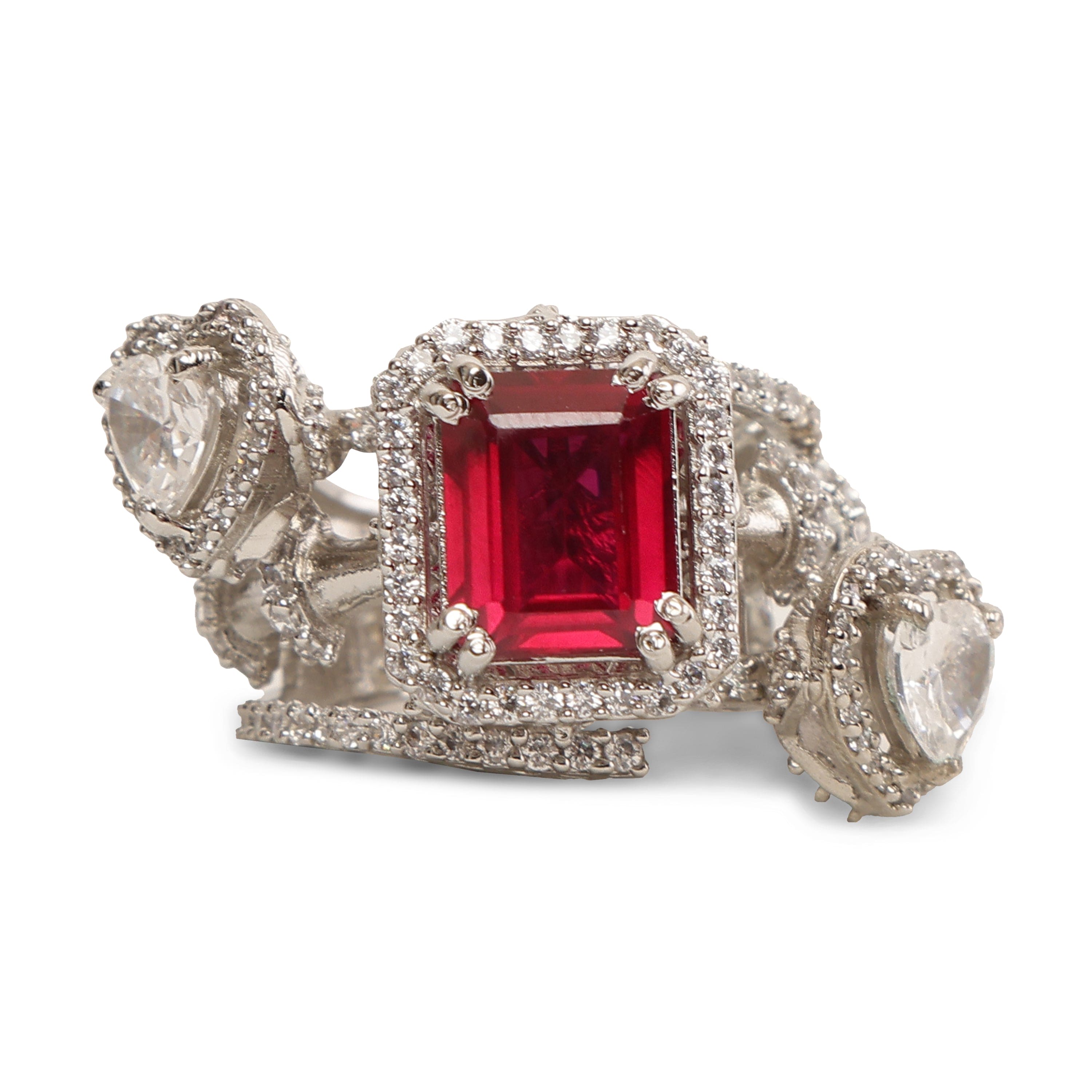 SOPHISTICATED RUBY OCTA HEART RING