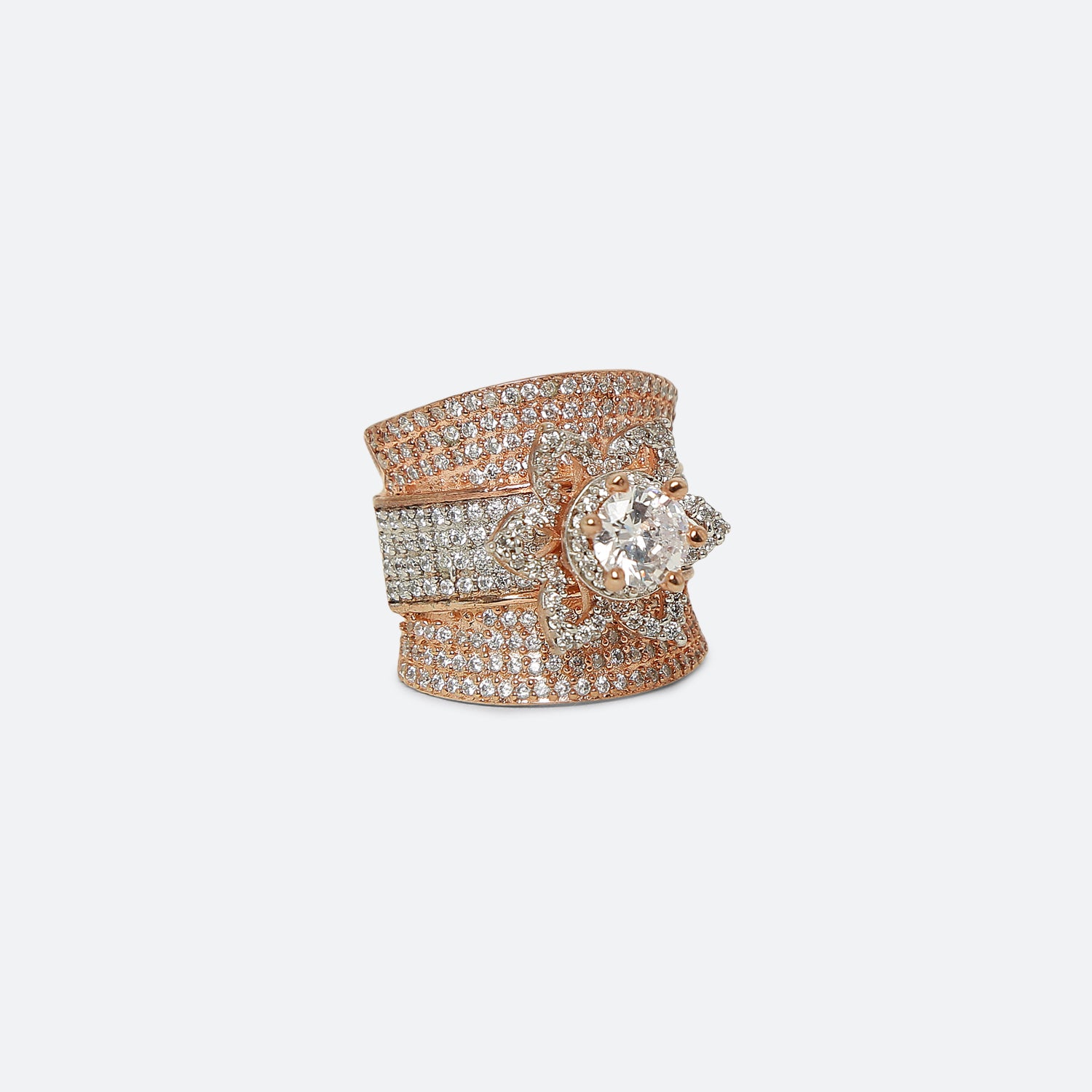 SWISH SILVER ROSE GOLD RING