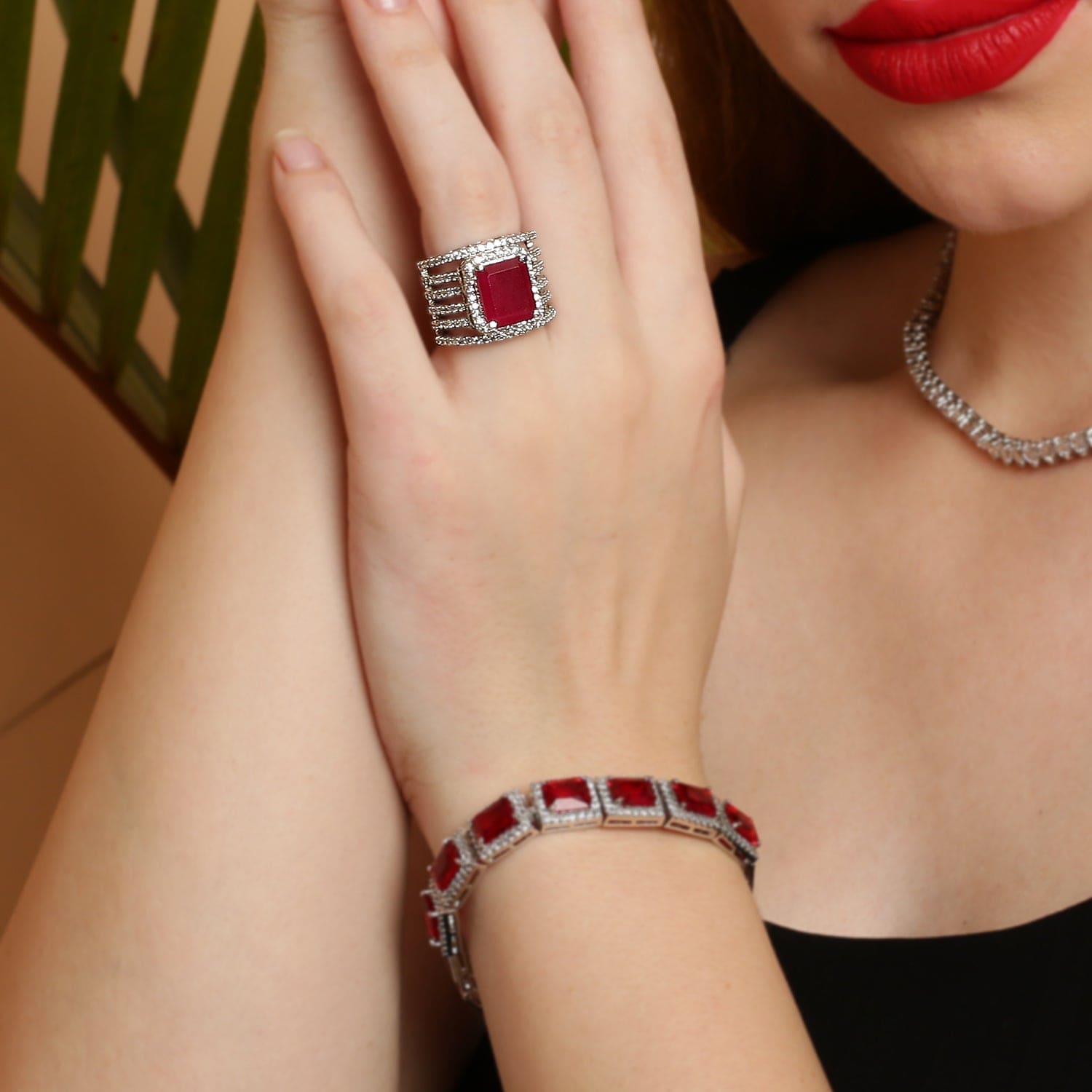 Bonny Cushion Cut Coloured stone Silver Ring