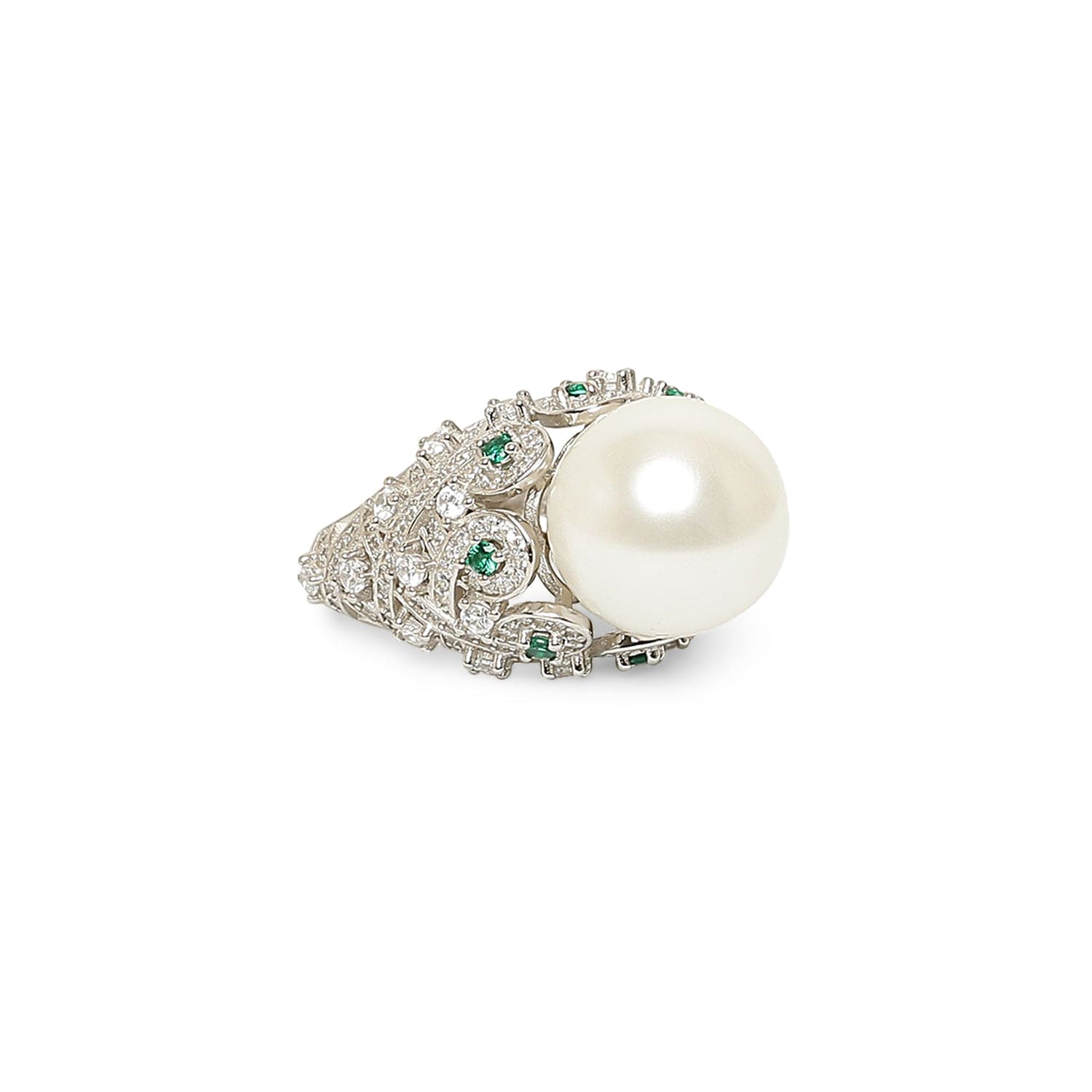 TRENDY PEARL 925 STERLING SILVER RING