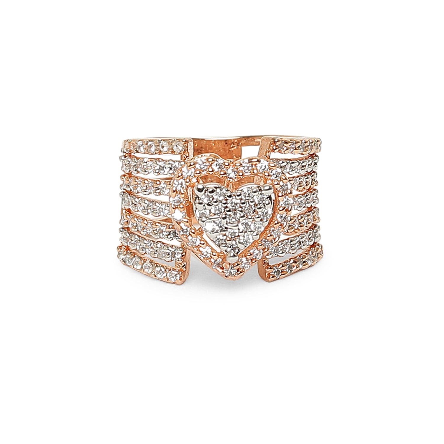 Eternal Love 925 Sterling Silver Rose Gold Plated Heart ring