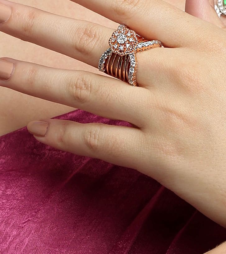 Plumeria Flower Cocktail Ring