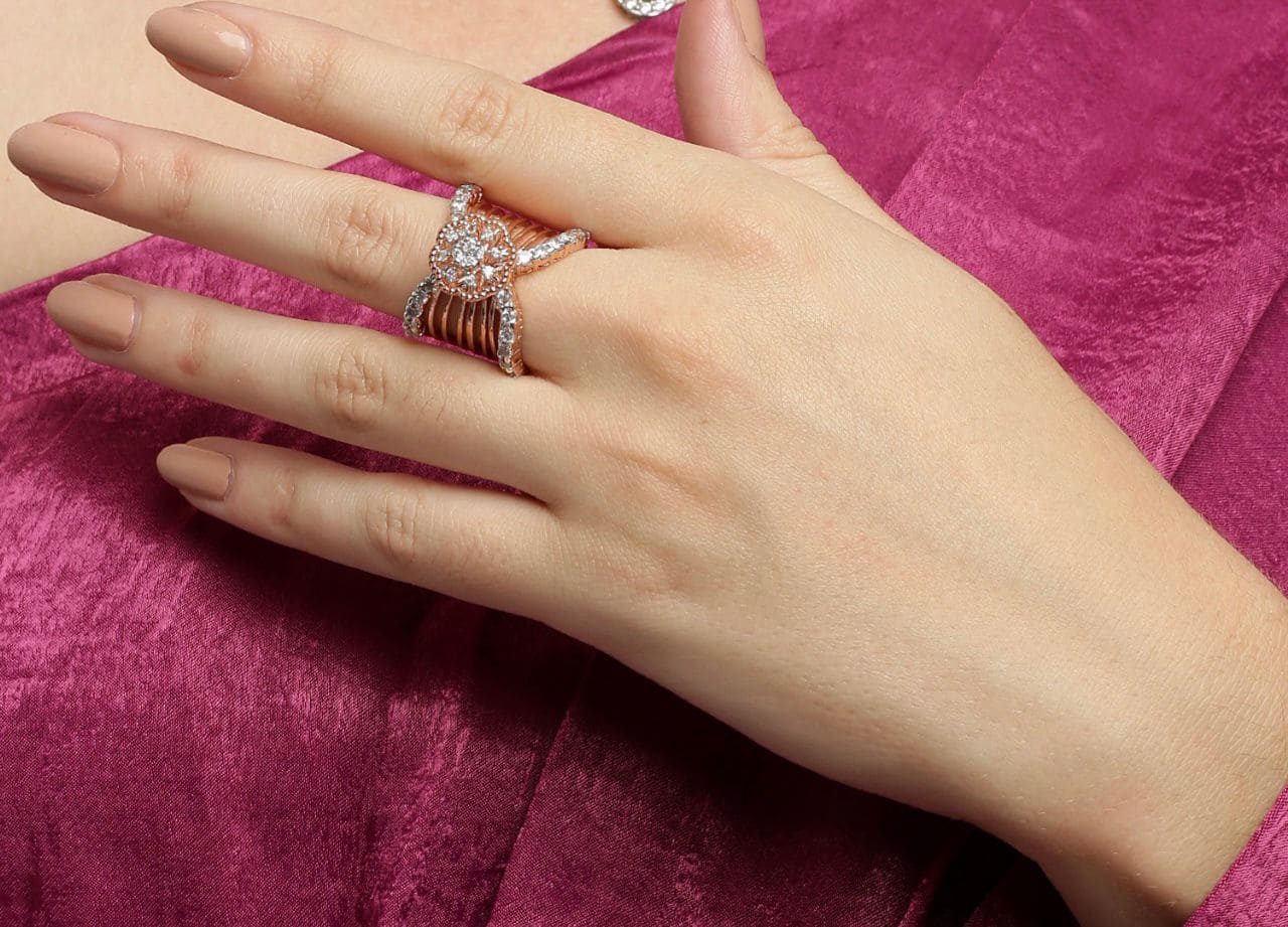 Plumeria Flower Cocktail Ring