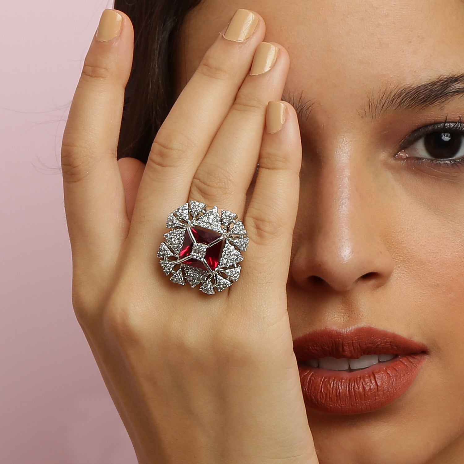 925 Sterling Silver HARMONY RUBY RING