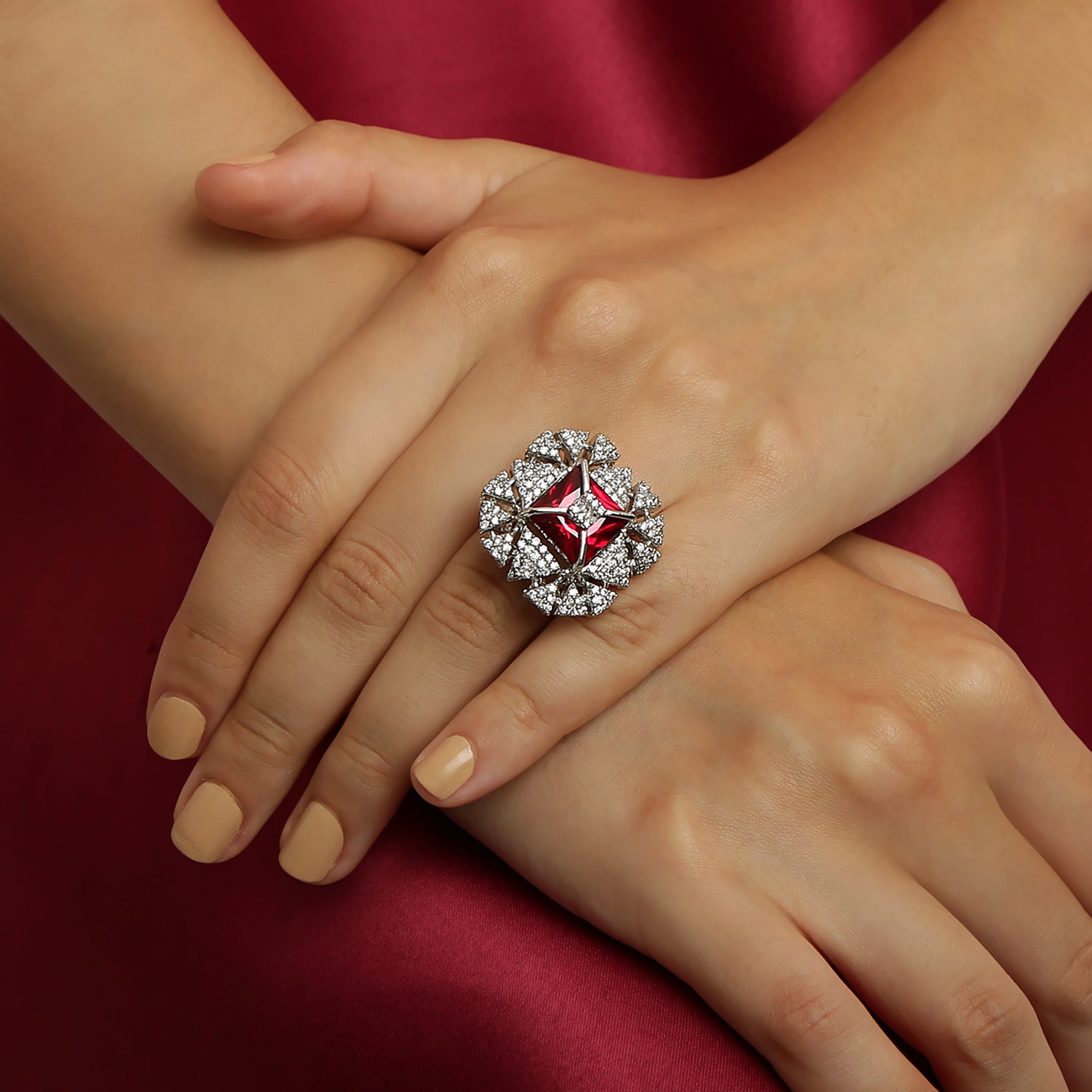 925 Sterling Silver HARMONY RUBY RING