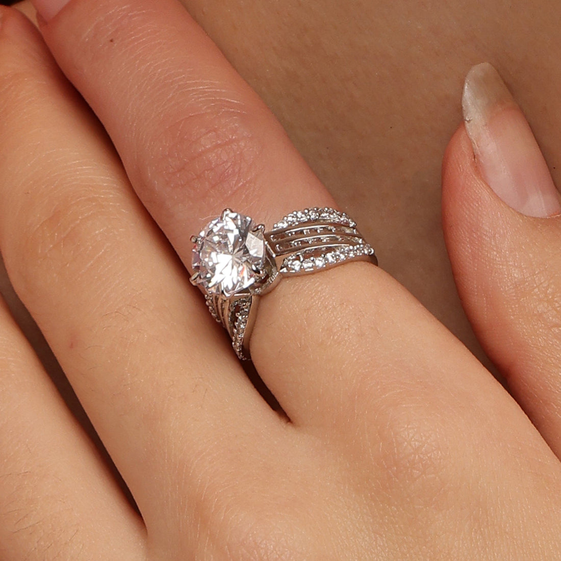 Stardust Cascade 925 Sterling Silver  Ring