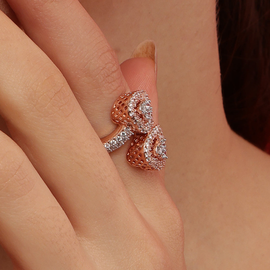 HEART DOUBLETS 925 Sterling Silver  RING