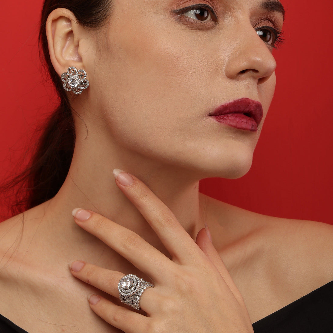 GARDENIA SPARKLE 925 STERLING SILVER RING