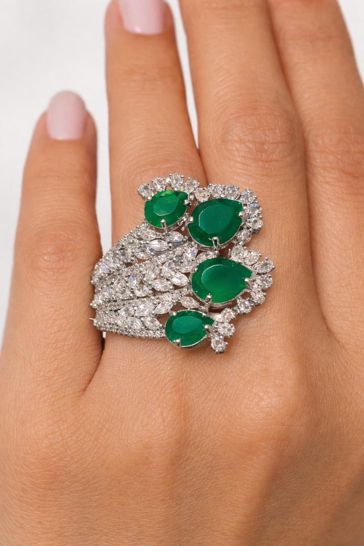 Emerald Diva 925 Sterling Silver Ring