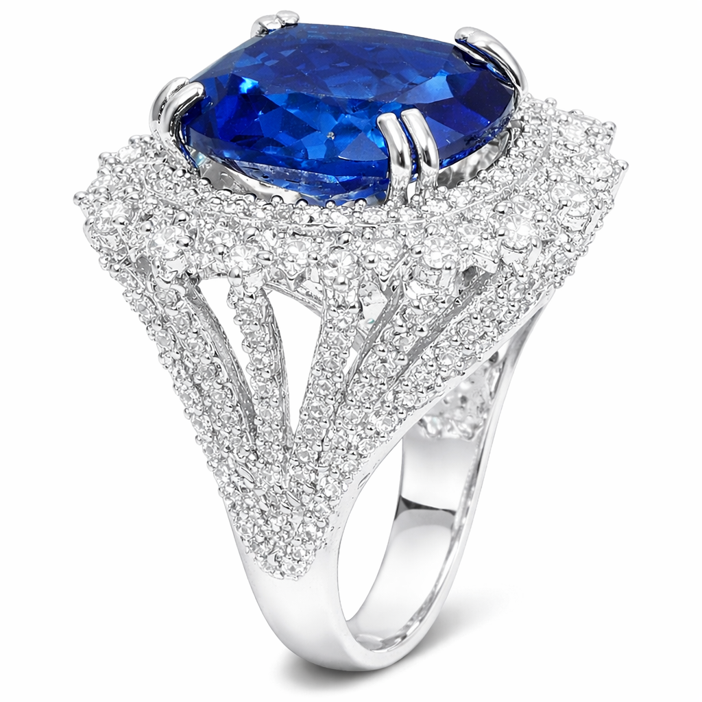 MAGNIFICENT EMERALD OCTA LOVE 925 Sterling Silver RING