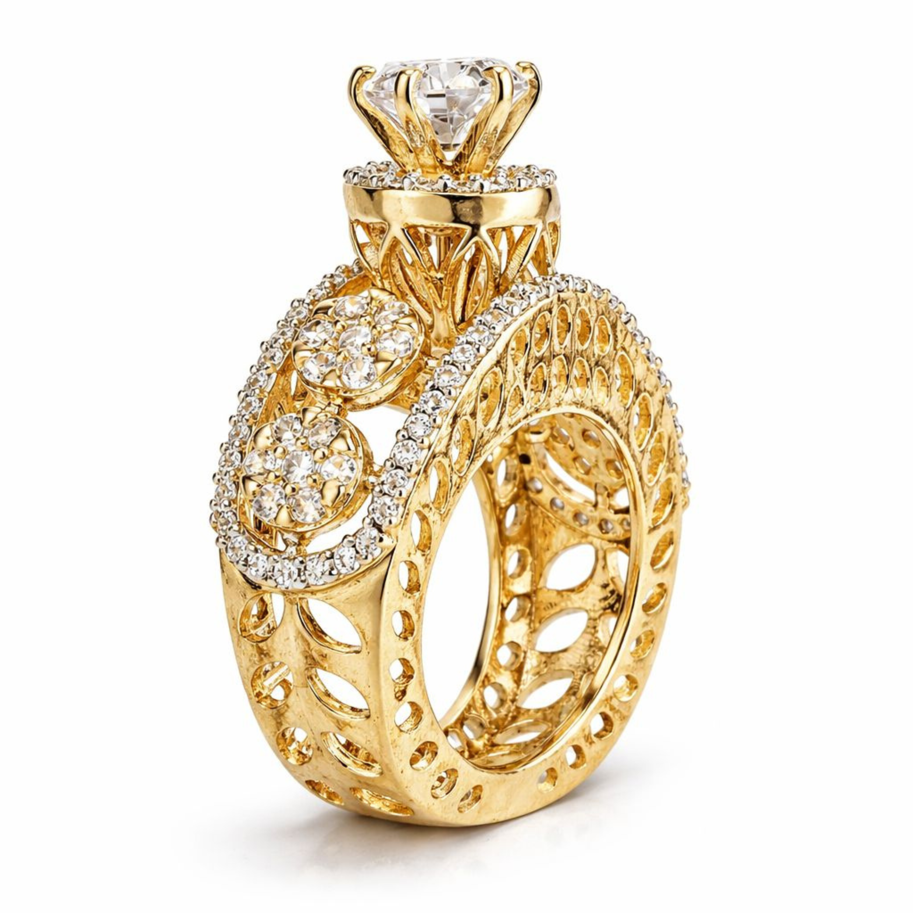 ROSE GOLD BLING RING 925 Sterling Silver