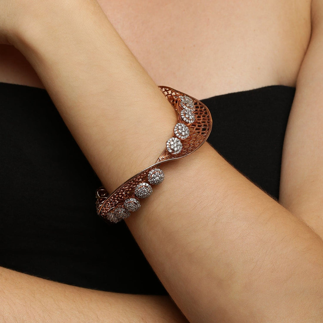 925 Sterling Silver SPARKLING DIAMOND BANGLES