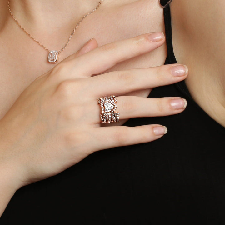 Eternal Love 925 Sterling Silver Rose Gold Plated Heart ring