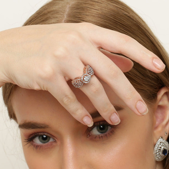 Radiant Blush Rose Gold-Plated 925 Sterling Silver Ring