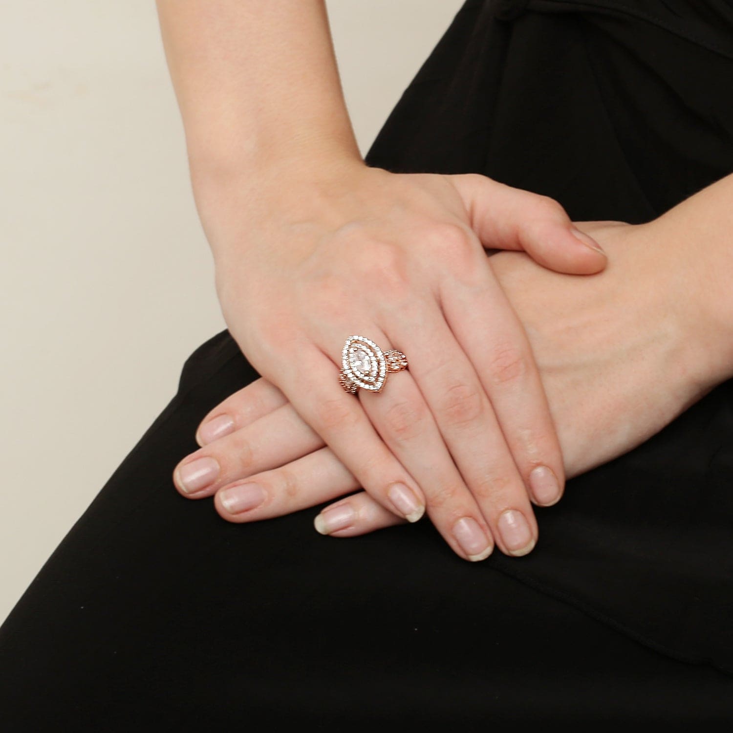 925 Sterling Silver Blossom Brilliance Rose Gold Ring