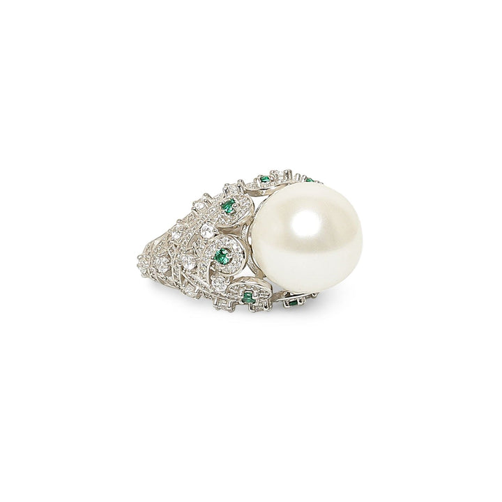 TRENDY PEARL 925 STERLING SILVER RING