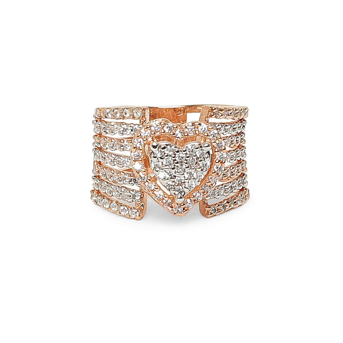 Eternal Love 925 Sterling Silver Rose Gold Plated Heart ring