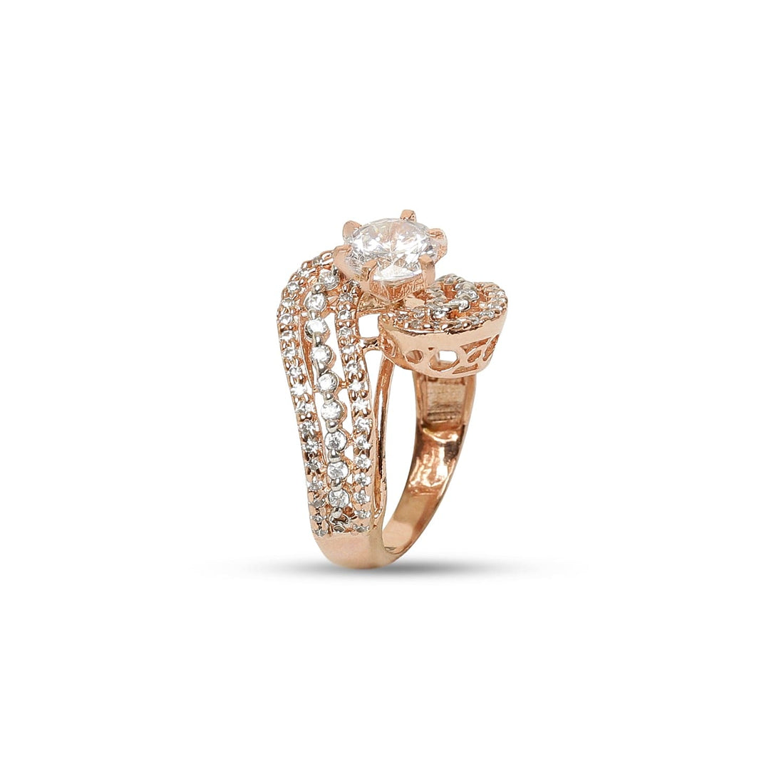 Crossed Paths Rose Gold -Plated 925 Sterling Silver Ring