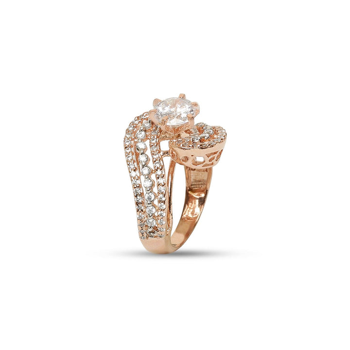 Crossed Paths Rose Gold -Plated 925 Sterling Silver Ring