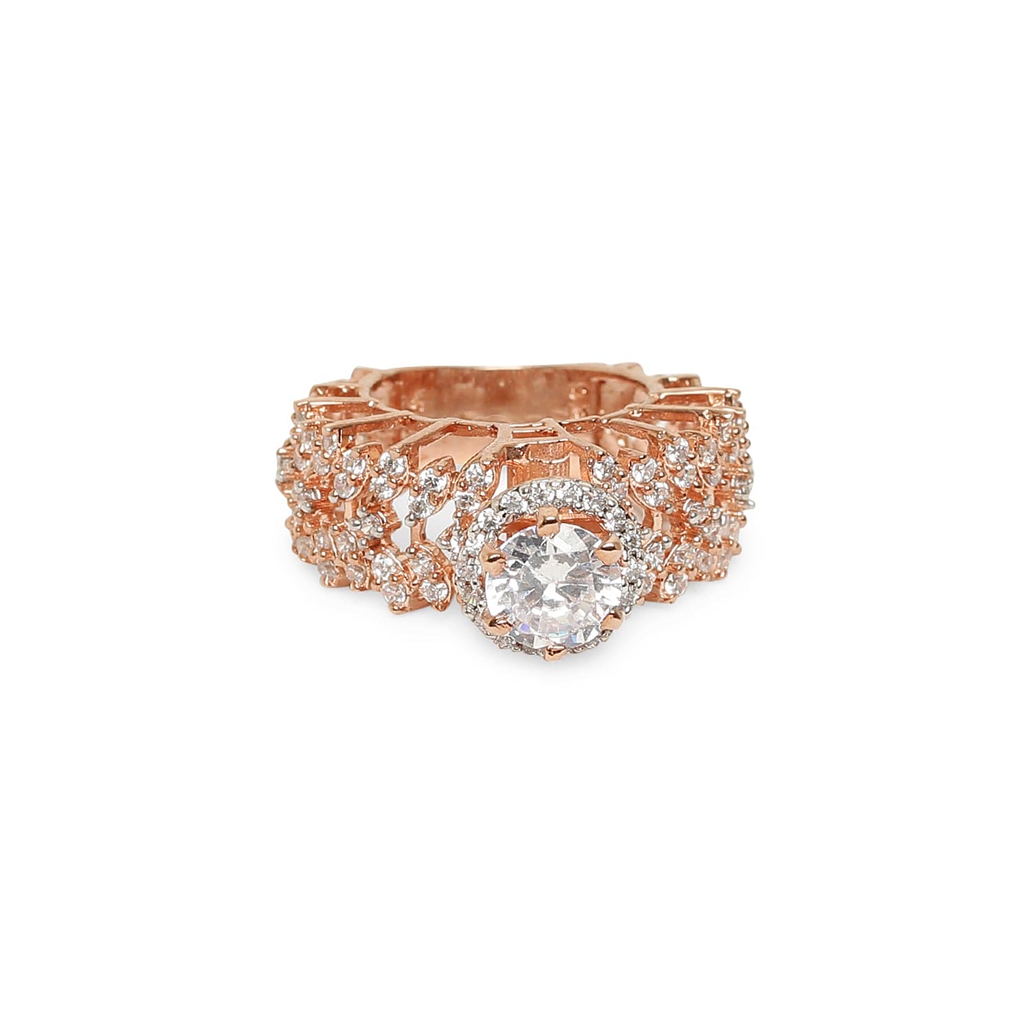 INTERLOCKED INTRICACY STATEMENT ROSE GOLD RING