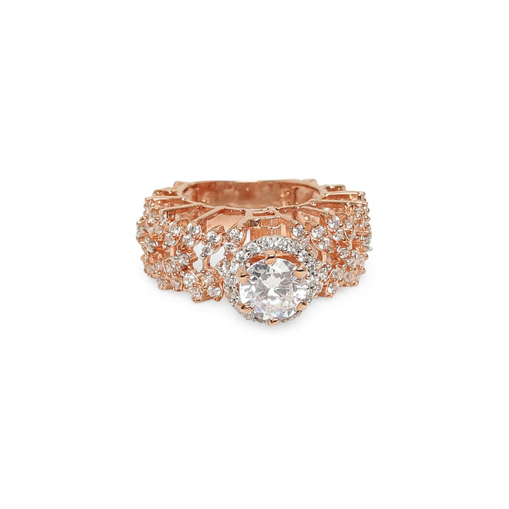 INTERLOCKED INTRICACY STATEMENT ROSE GOLD RING