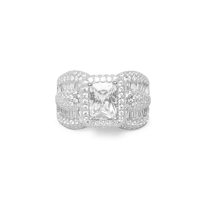 CRYSTALLINE CHARM BAGUETTE 925 Sterling SILVER RING