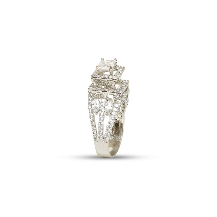 Bold Sophistication Rhodium-Plated 925 Sterling Silver Ring