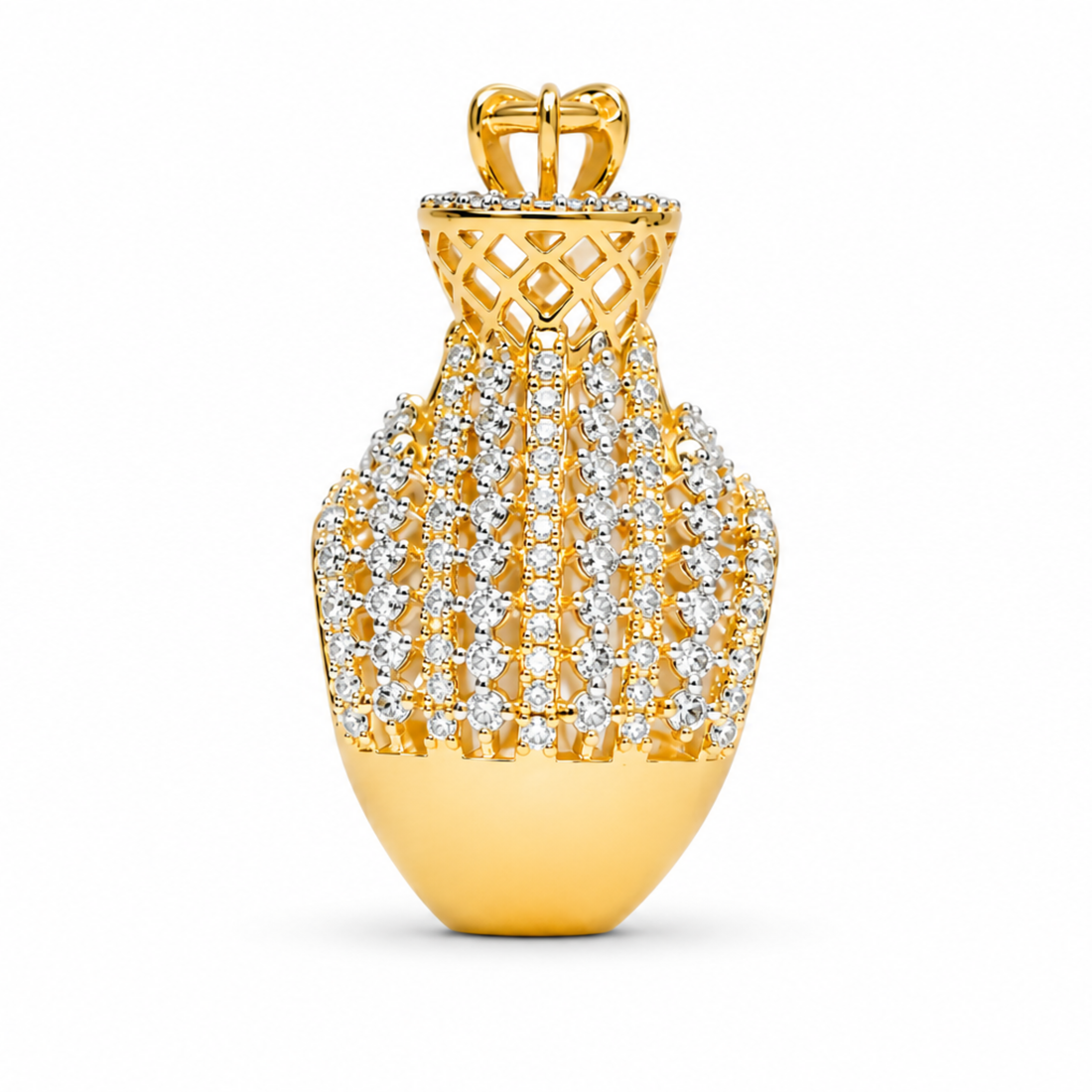 925 sterling silver luxury diamond ring in yellow gold polish with brilliant stone detailing, elegant front view.