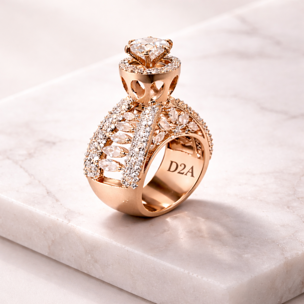 CLASSY MOUNTED QUEENS RING - 925 STERLING SILVER RING