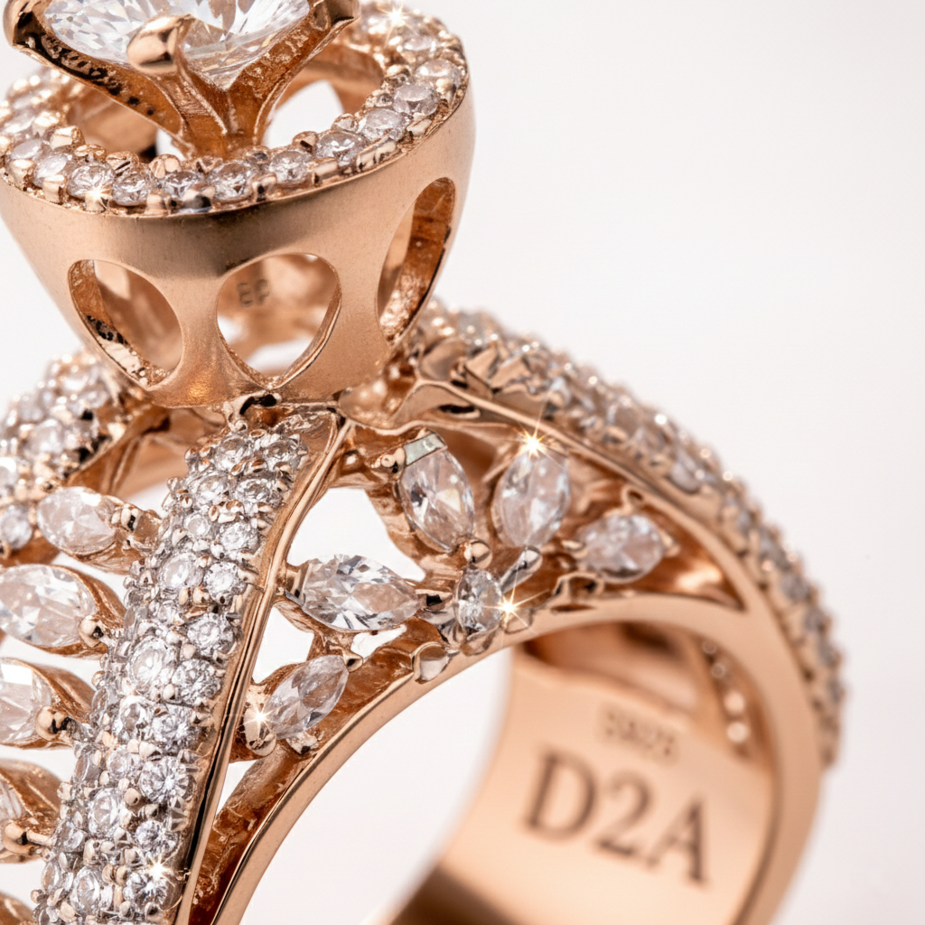 CLASSY MOUNTED QUEENS RING - 925 STERLING SILVER RING