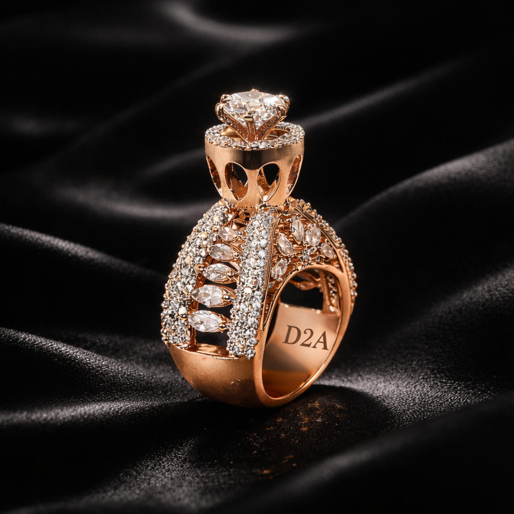 CLASSY MOUNTED QUEENS RING - 925 STERLING SILVER RING