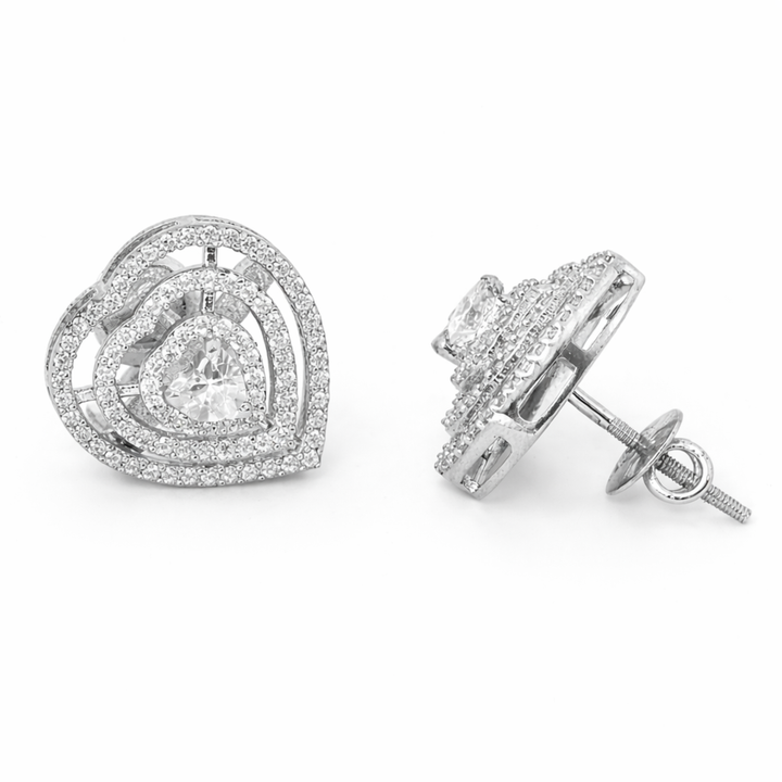 Chic Heart Studs 925 Sterling Silver Earring