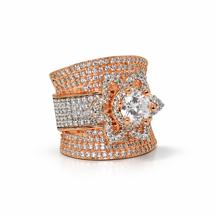 925 Sterling Silver SWISH SILVER ROSE GOLD RING