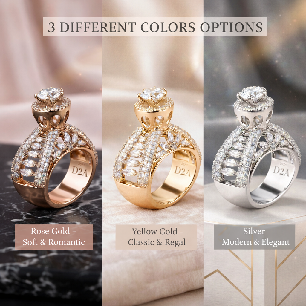 CLASSY MOUNTED QUEENS RING - 925 STERLING SILVER RING