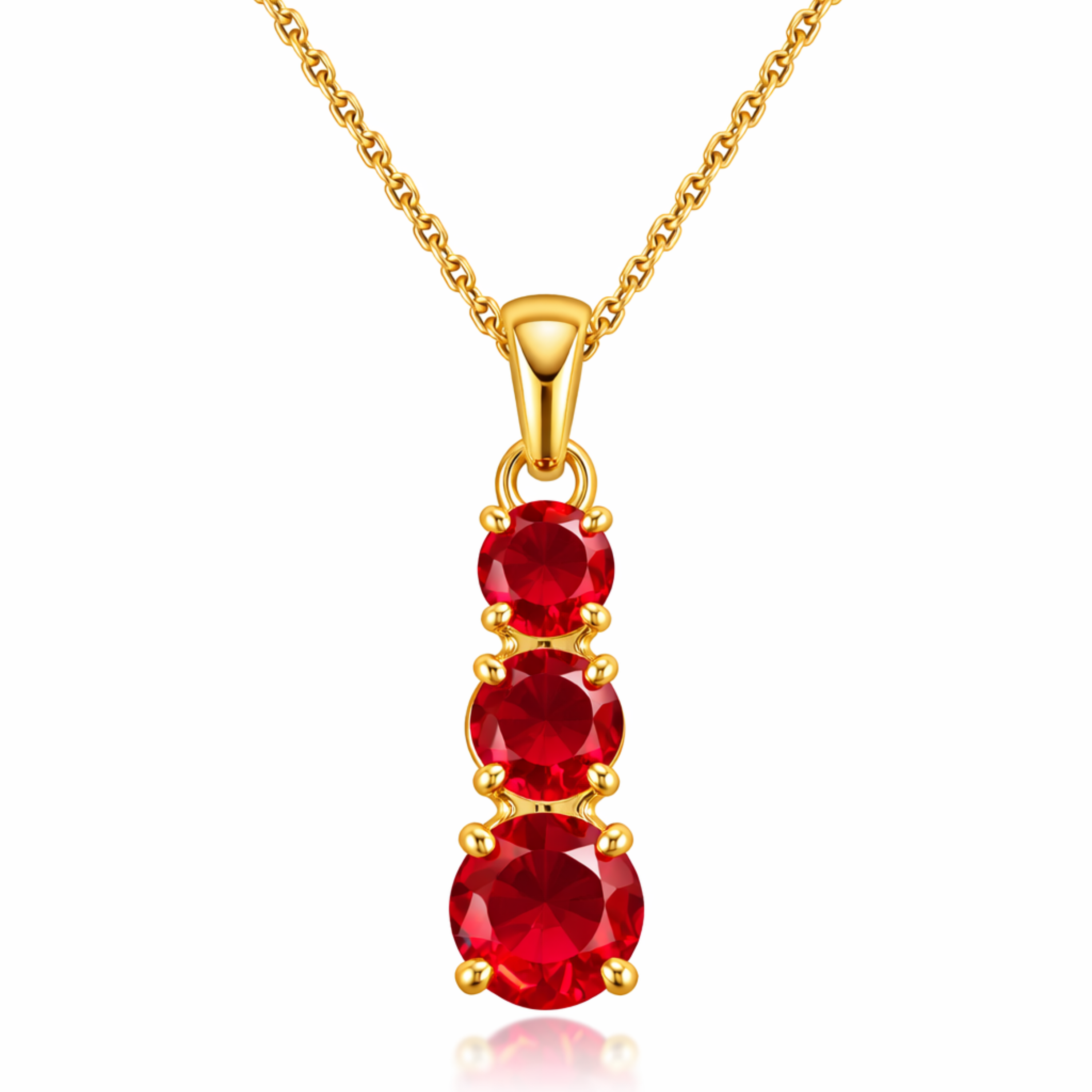 The Regal Trinity Ruby Pendant
