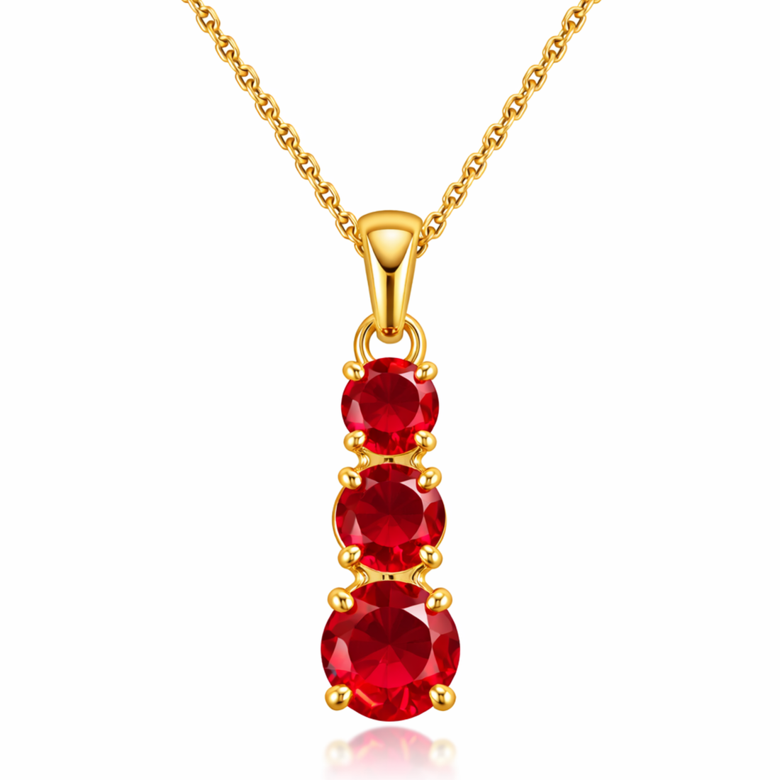 The Regal Trinity Ruby Pendant