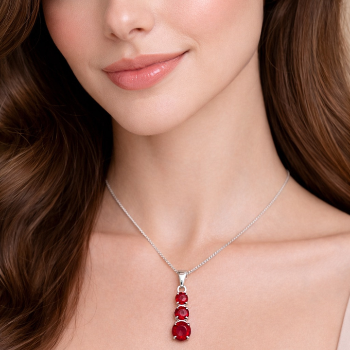 The Regal Trinity Ruby Pendant