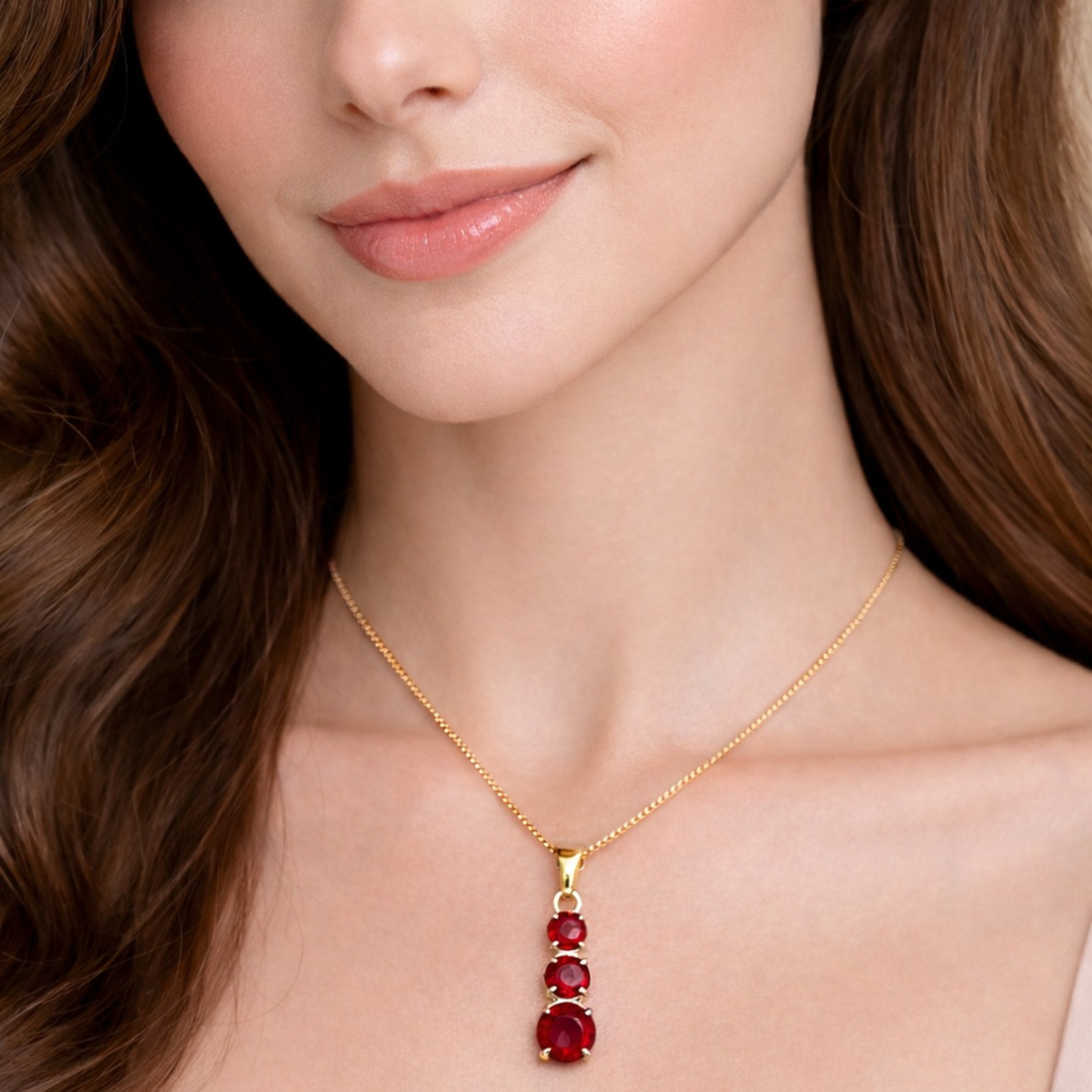 The Regal Trinity Ruby Pendant
