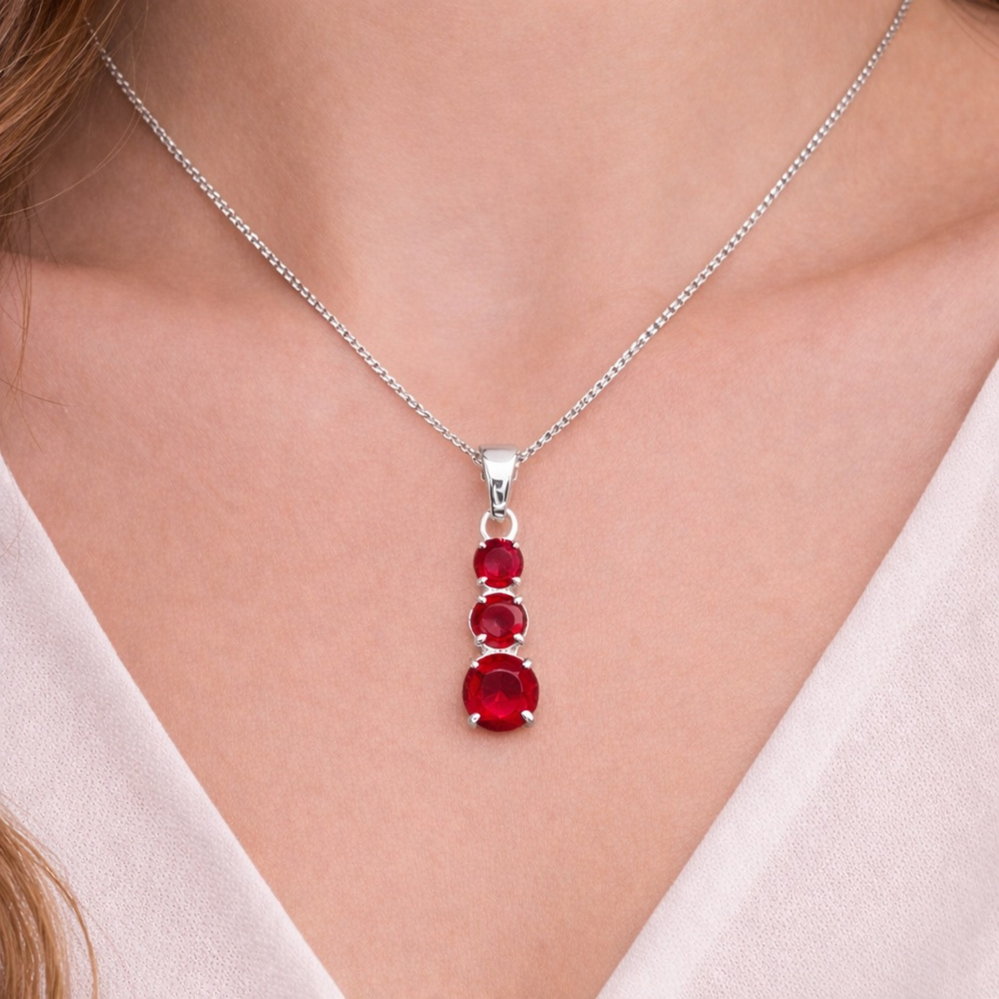 The Regal Trinity Ruby Pendant