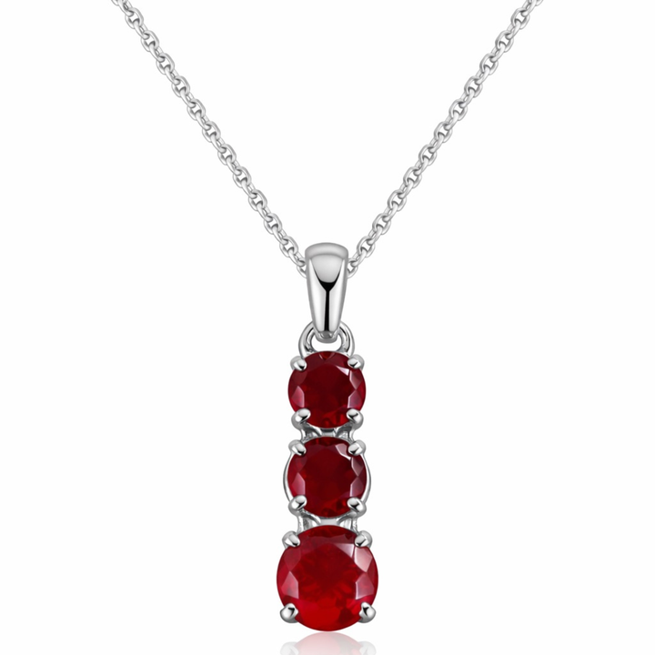 The Regal Trinity Ruby 925 Sterling Silver Pendant