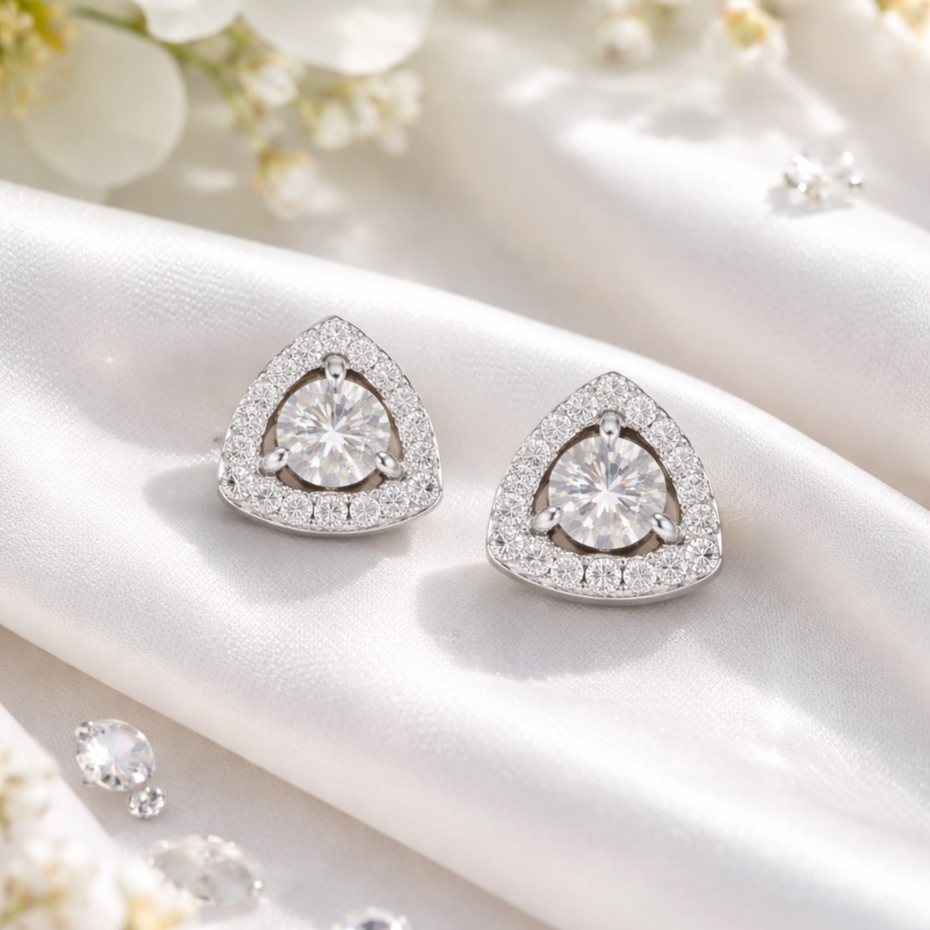 Royal Aura Trillion Cut Studs