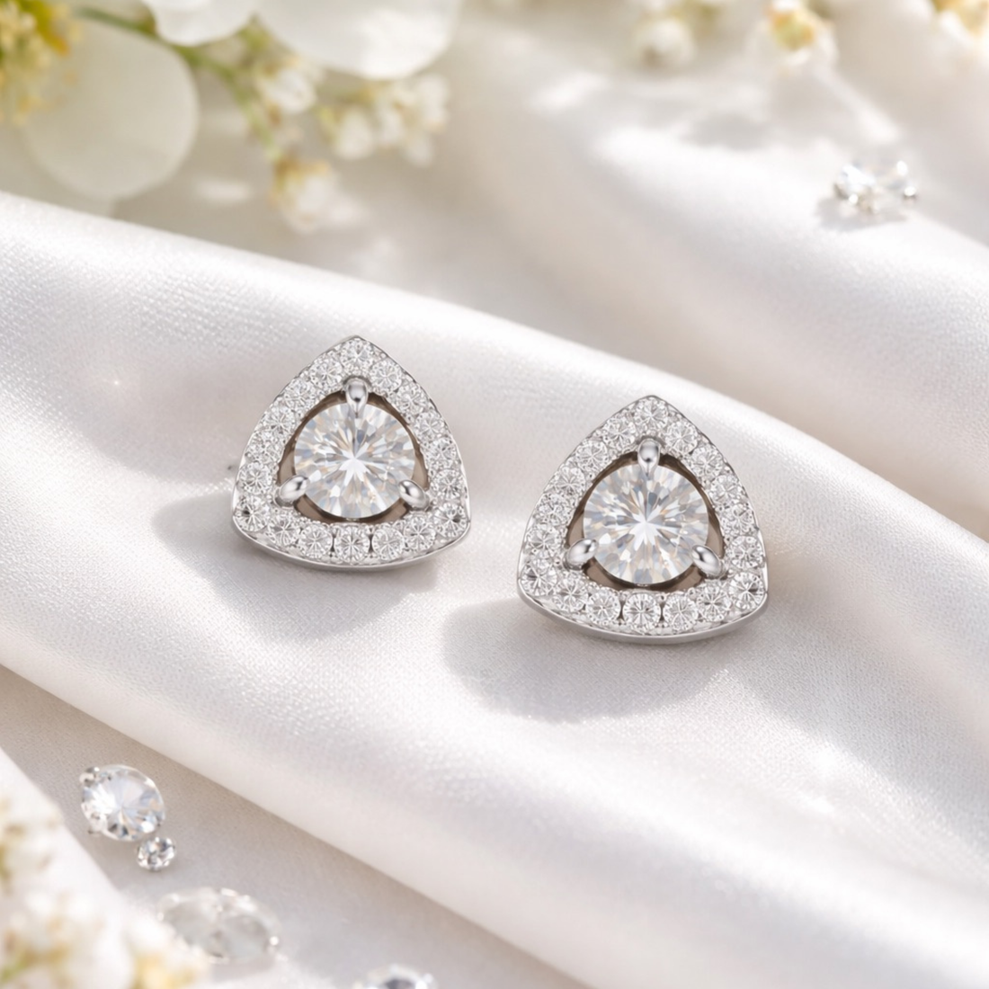 Royal Aura Trillion Cut Studs