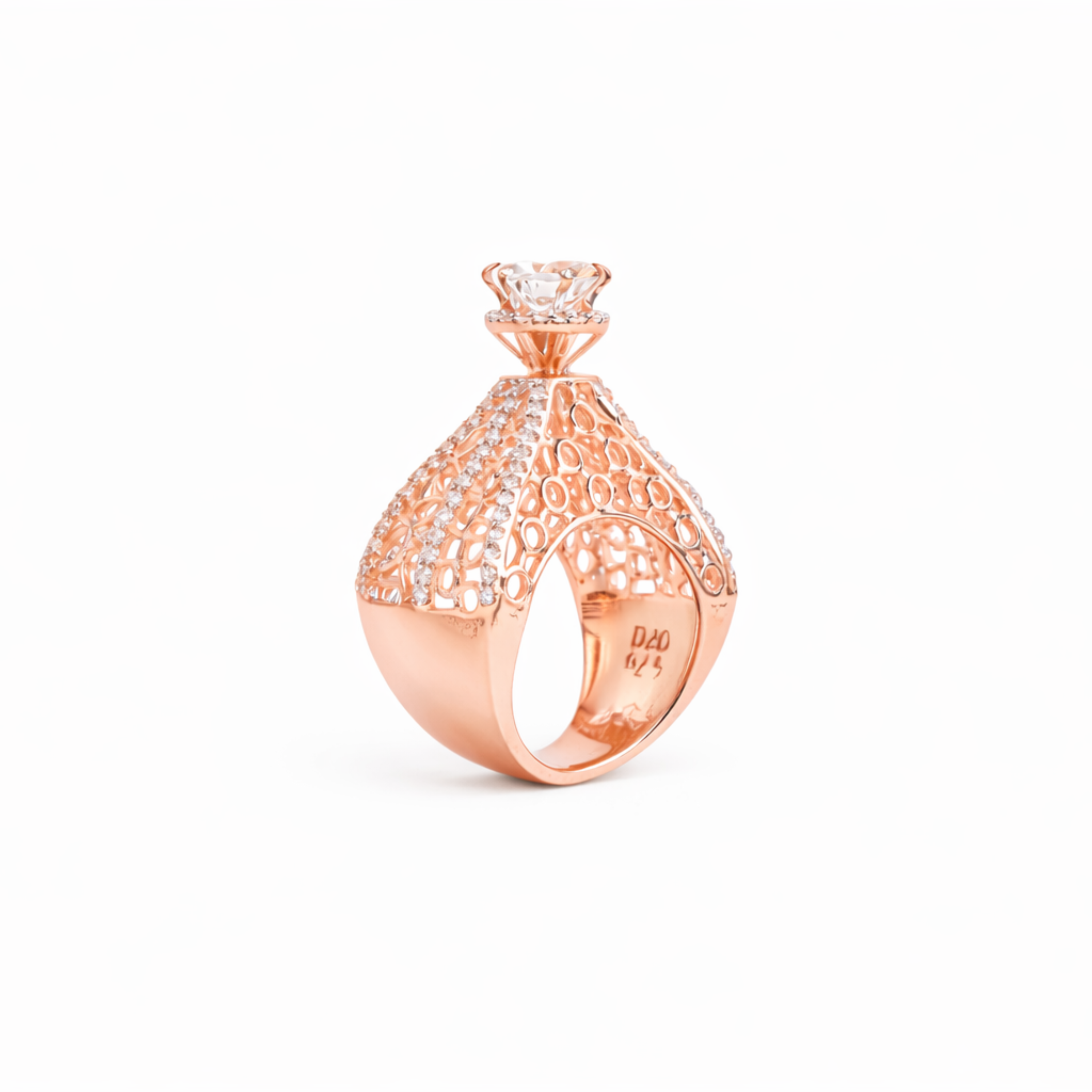 Solitaire Tower 925 Sterling Silver  Ring