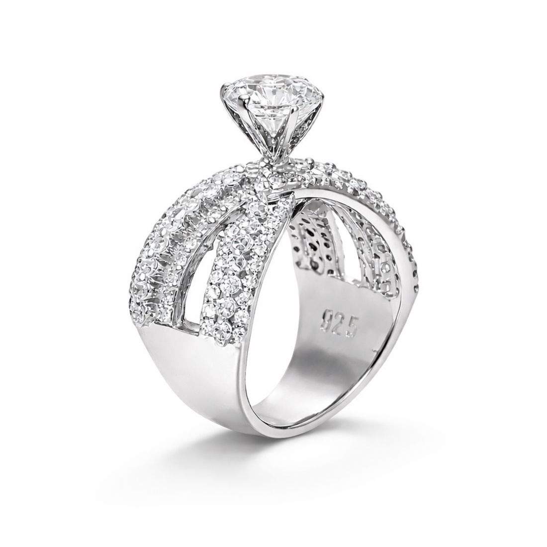 925 Sterling Silver Criss Cross Ring