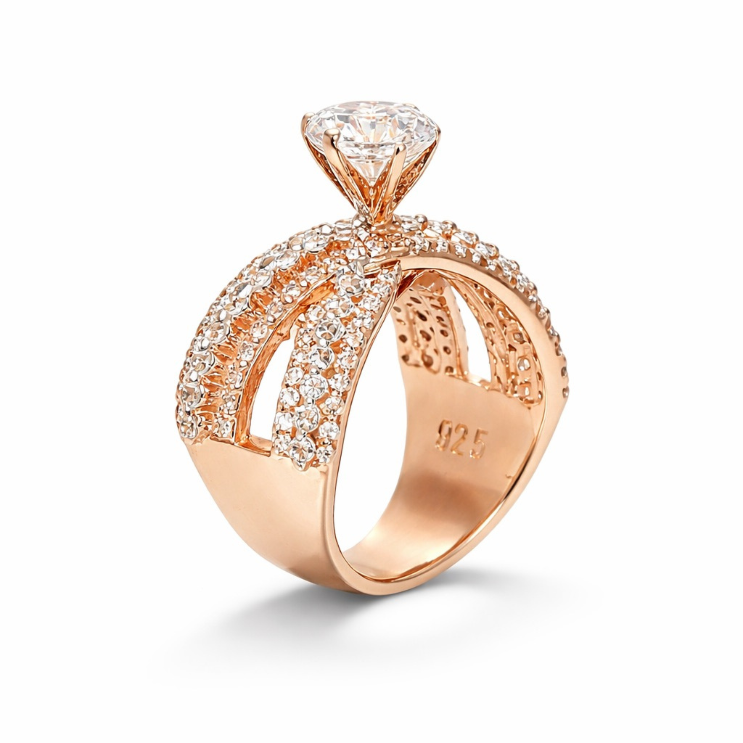 925 Sterling Silver Criss Cross Ring